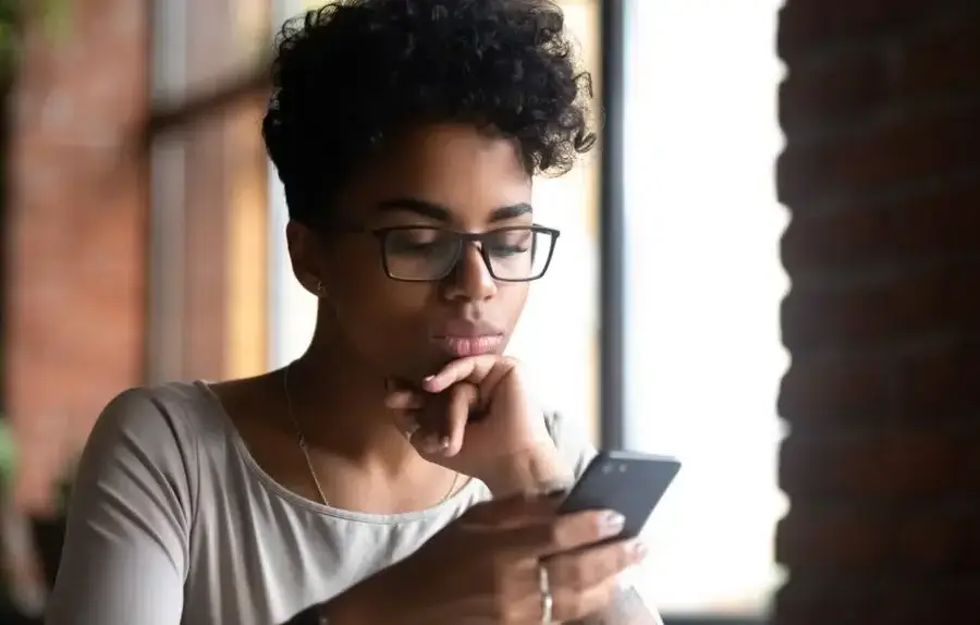 Woman checking her healthcare marketing ROI