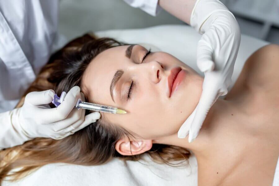 Woman getting BOTOX injections