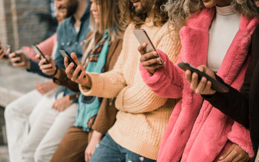 People looking at mental health marketing