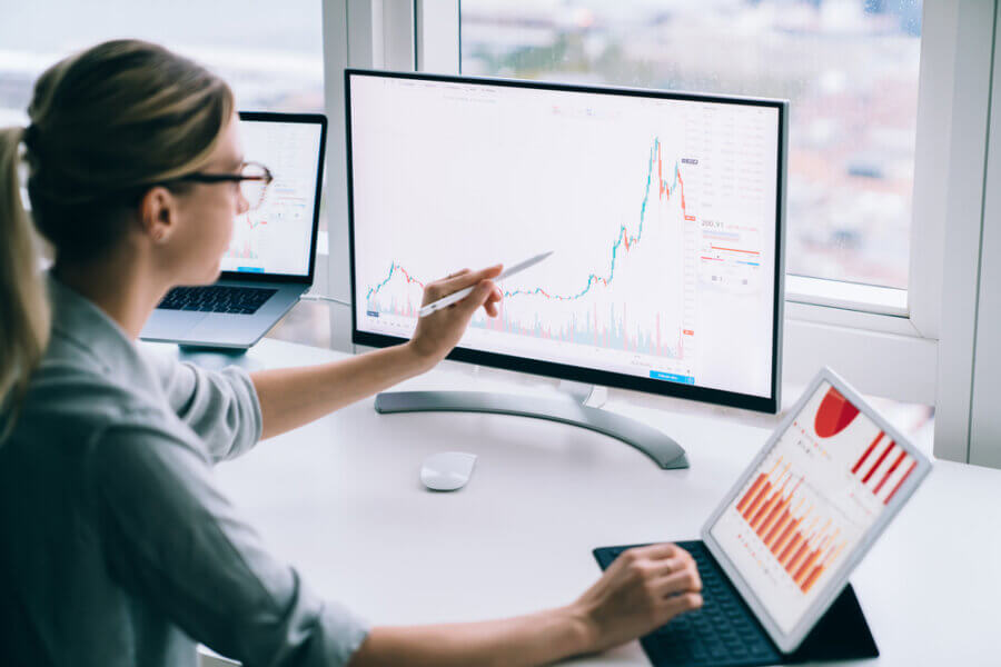 Woman reviewing her small business' chart of accounts