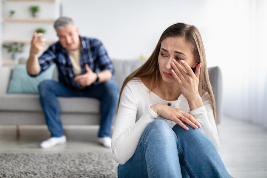 Woman being gaslit by her partner