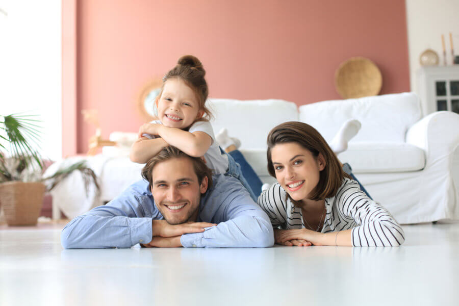 Smiling family with periodontal disease